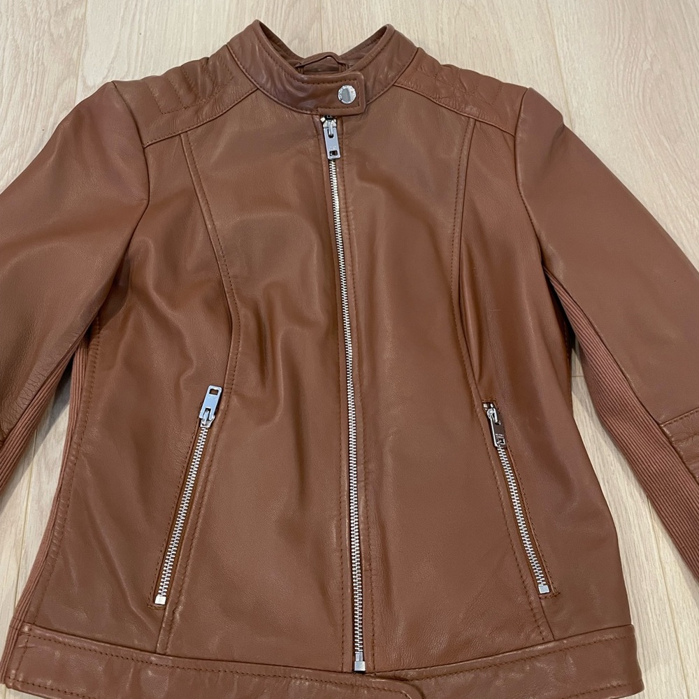 Wilsons Leather Cognac Scuba Leather Jacket